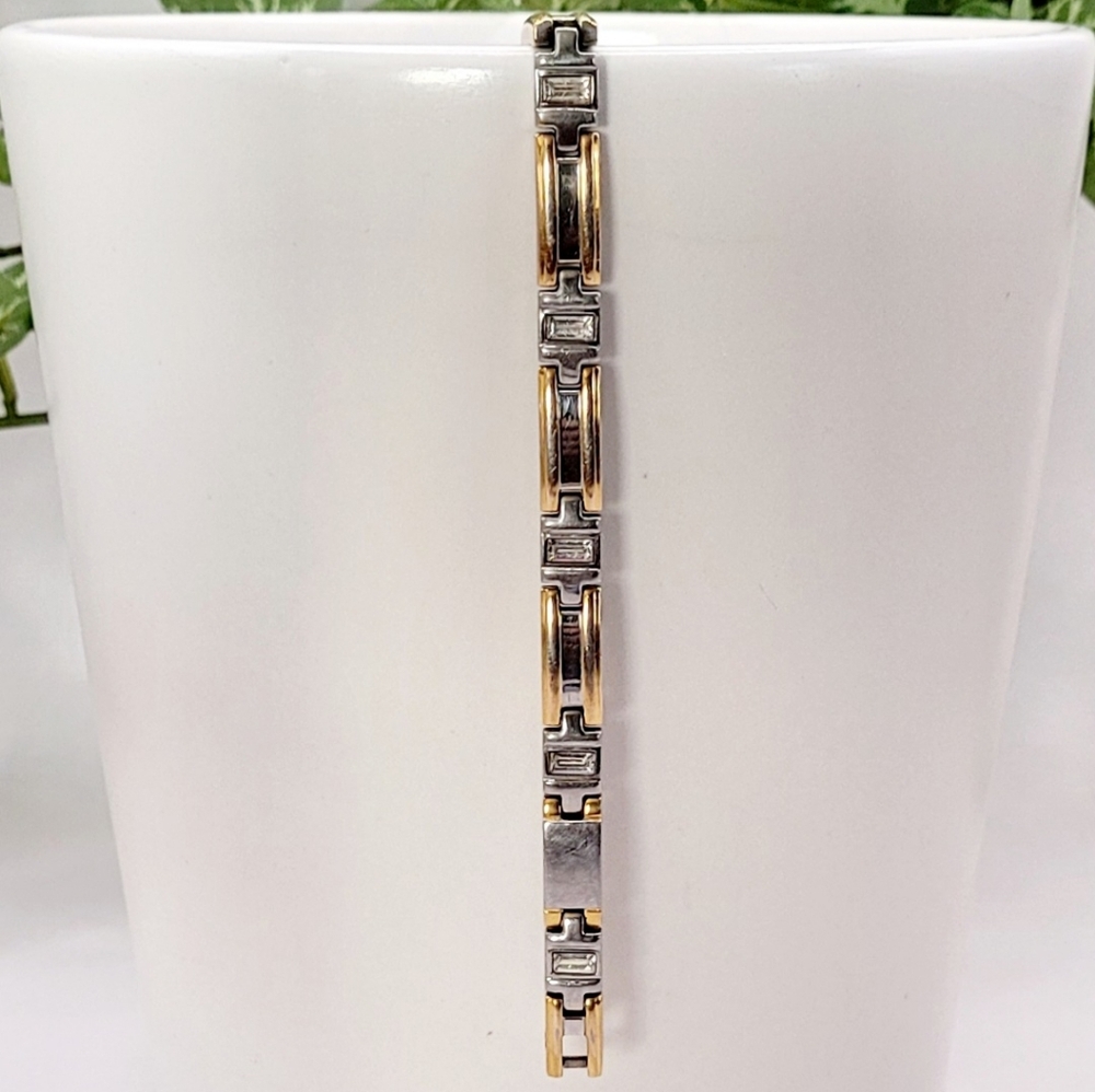 SABONA Silver And Gold Magnetic Link Bracelet - Picture 3 of 6